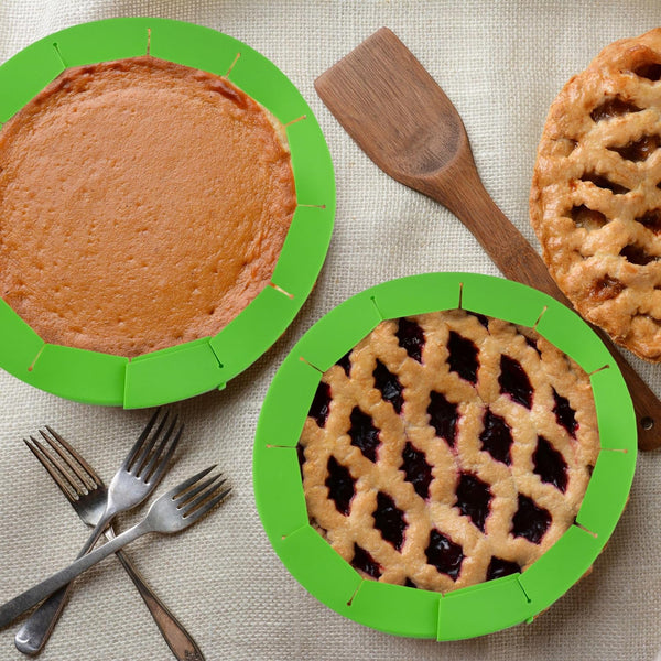 2-Pack Silicone Pie Crust Shields - Green