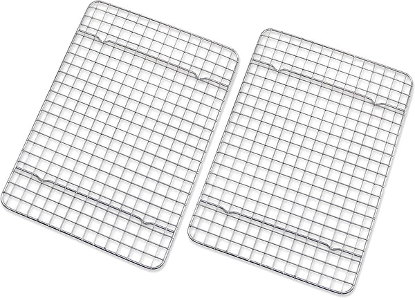 Set of 2 Checkered Chef Stainless Steel Cooling Racks for Baking  Cooking - 8 x 11
