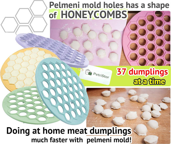PetriStor Russian Pelmeni Maker - Dumpling Ravioli Plastic Mold