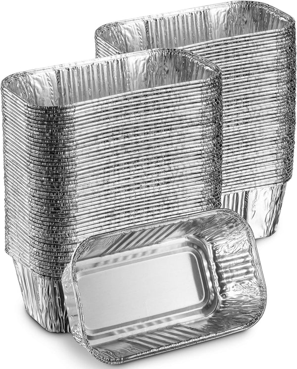 Aluminum Disposable Loaf Pans - Foil Bread Containers for Baking and Takeout - 50-Pack Bulk Pack