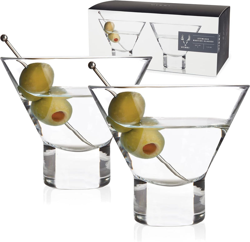 Viski Crystal Heavyweight Shot Glasses Set of 2 - Premium Crystal Clear Glass, Stylish Shot Glasses, Shot Glass Gift Set, 2 oz