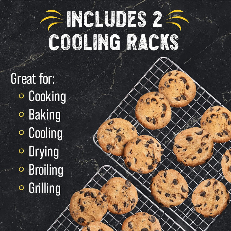 Set of 2 Checkered Chef Stainless Steel Cooling Racks for Baking  Cooking - 8 x 11