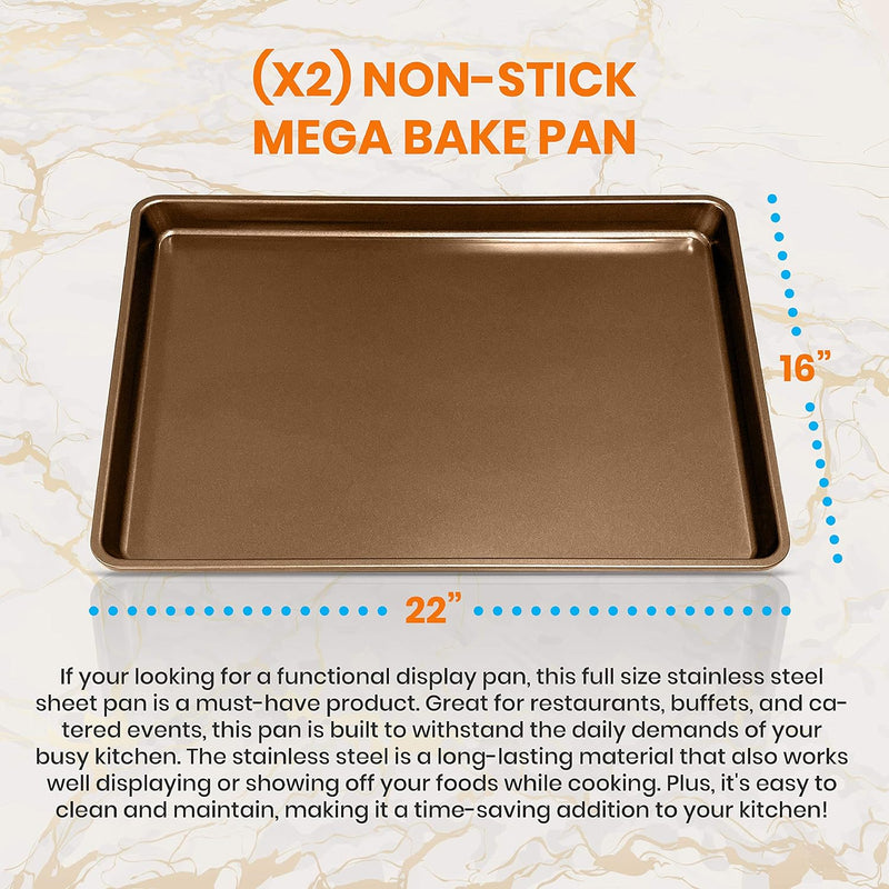 Nutrichef Baking Trays - 2 Piece Set