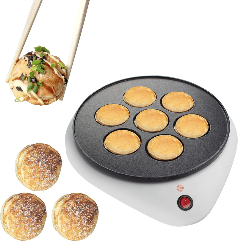 MasterChef Ebelskiver Maker - Nonstick Easy Clean Appliance for Takoyaki Donut Holes Cake Pops  More