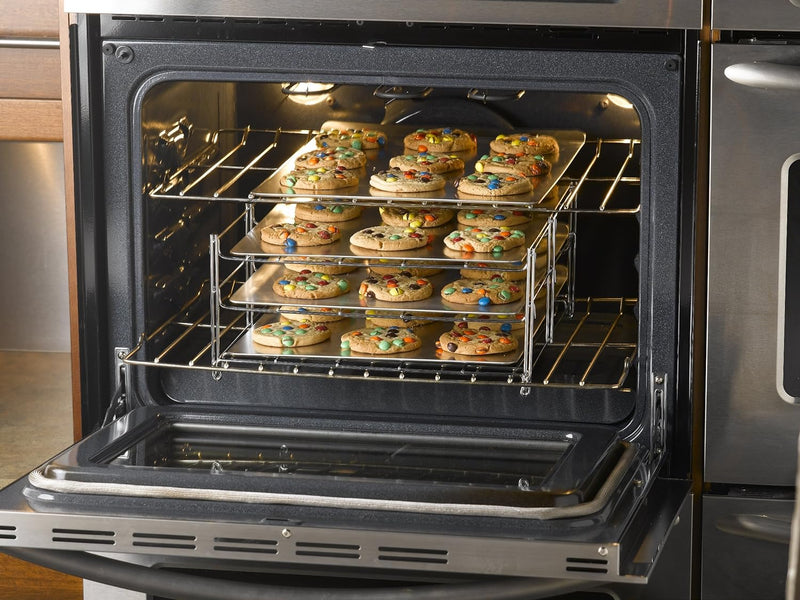 Nifty Oven Insert with Non-Stick Baking Rack and Roasting Pan Charcoal and Chrome