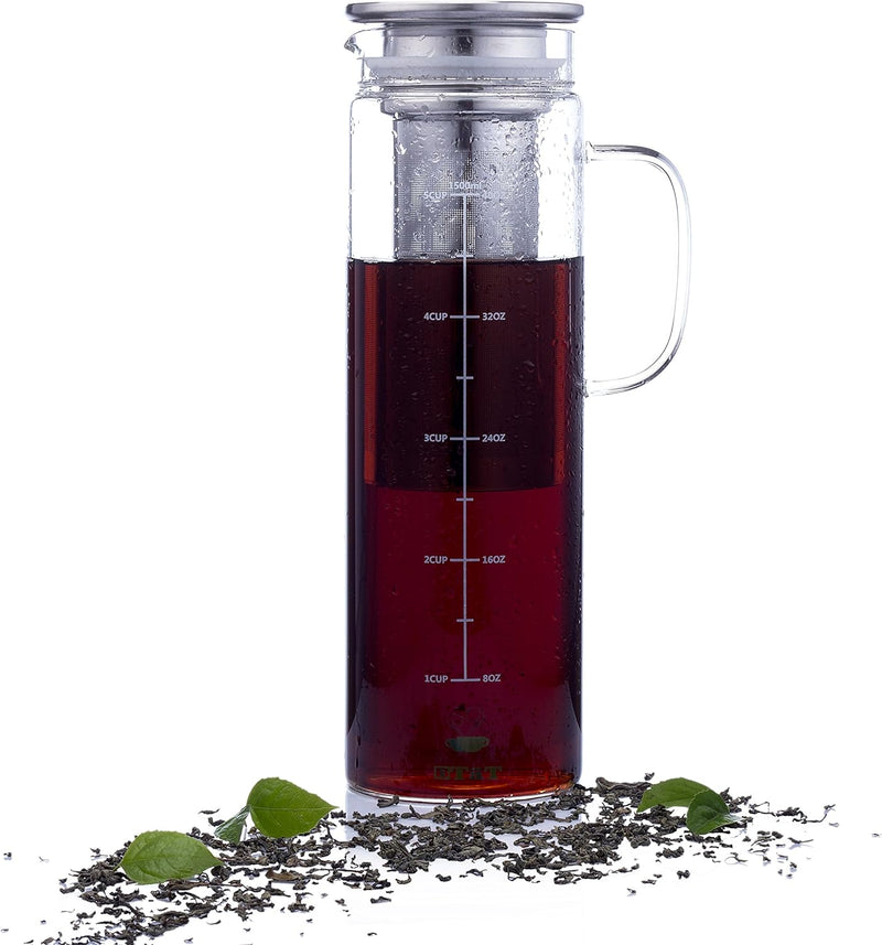 BTaT- Cold Brew Coffee Maker, 1.5 Quart,48 oz Iced Coffee Maker, Iced Tea Maker, Airtight Cold Brew Pitcher, Coffee Accessories, Cold Brew System, Cold Tea Brewing, Coffee Gift, Tea Maker with Infuser