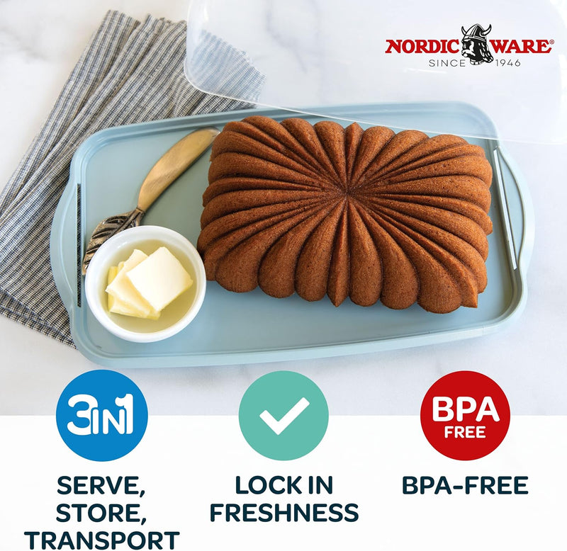 Nordic Ware Loaf Cake Keeper - Blue - 128L x 73W x 46H