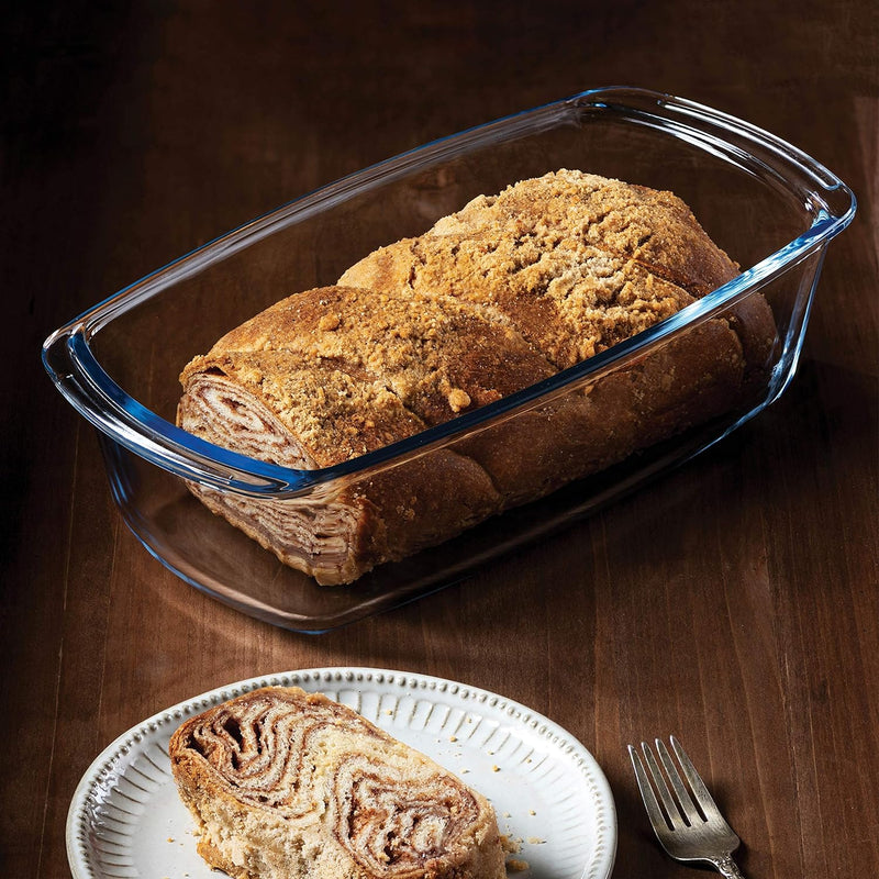 2-Pack FineDine Glass Loaf Pans with BPA-free Airtight Lids - Perfect for Baking Bread and More