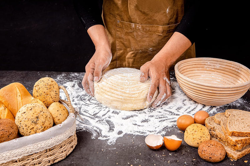 Set of 2 HOMEBAKEE Banneton Proofing Baskets - 11 inch Oval Shape for Sourdough Bread Baking