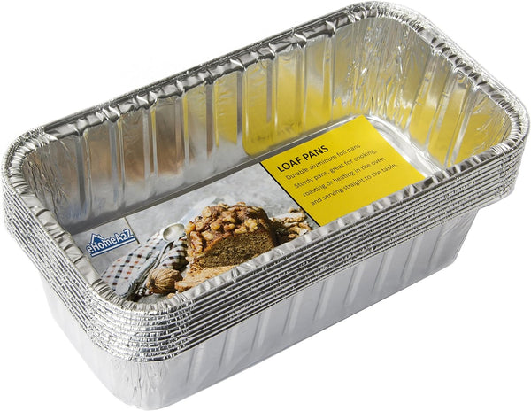 Disposable Aluminum Foil Loaf Pans - 2lbs Heavy Duty for Bread Baking and Cake Making - 10 Pack
