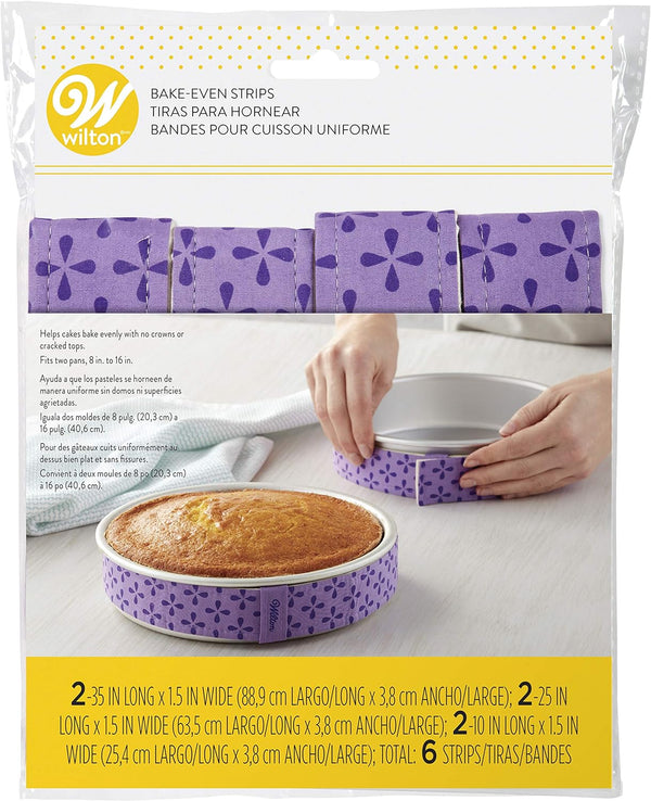 Wilton Bake-Even Cake Pan Strips - 6-Piece Set for Evenly Baked Cakes
