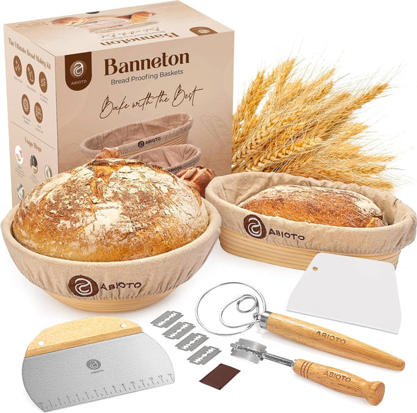 Sourdough Bread Making Kit with Proofing Baskets Tools and Liners