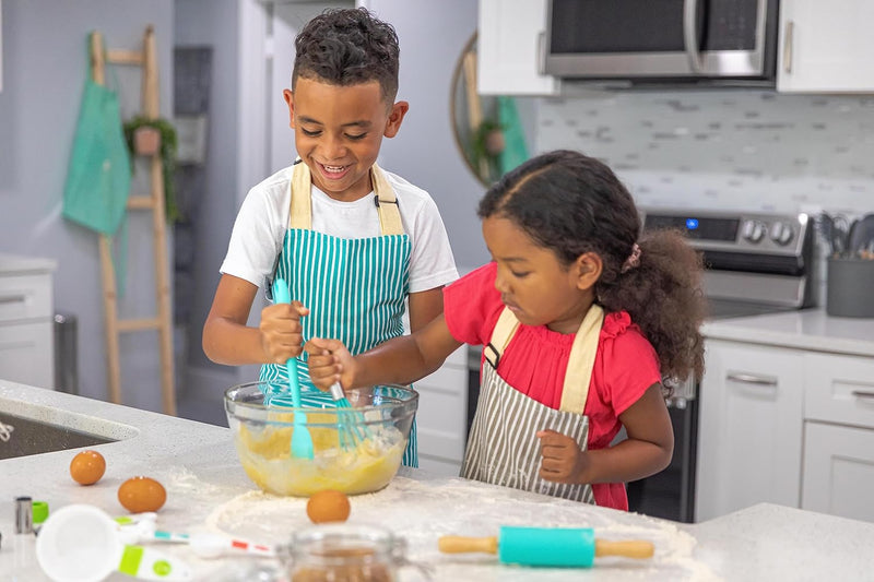 Tovla Jr Kids Cooking Utensils Set - 4-Piece Kitchen Tools - Safe Baking Supplies