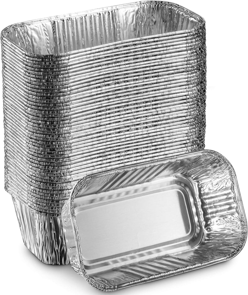 Aluminum Disposable Loaf Pans - Foil Bread Containers for Baking and Takeout - 50-Pack Bulk Pack