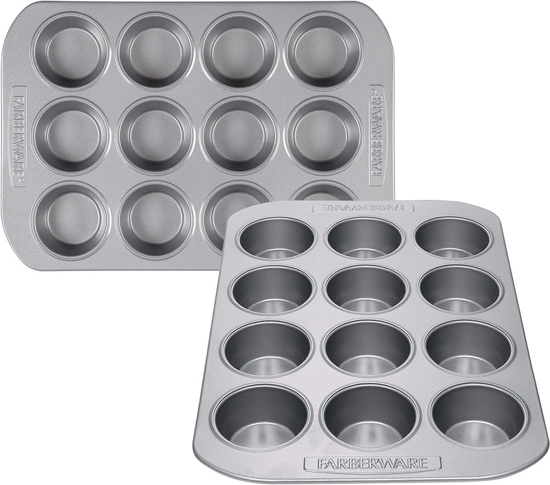 Farberware Nonstick 12-Cup Muffin TinCupcake Tin - Gray