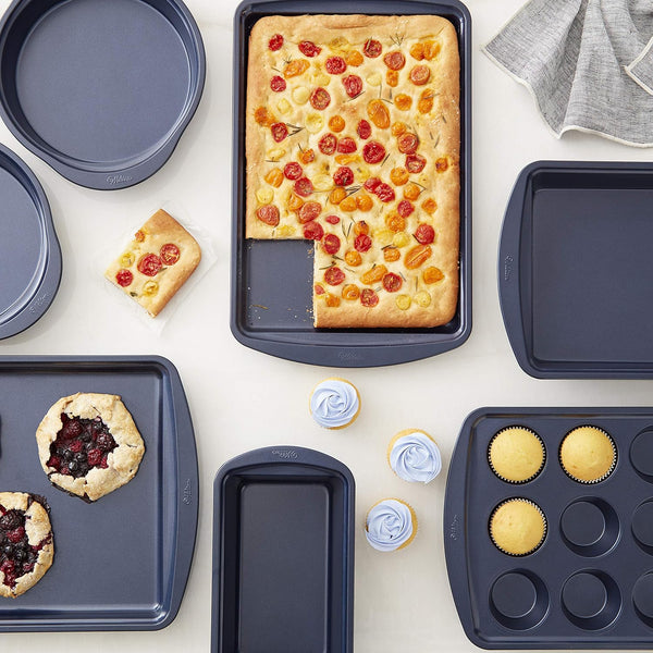 Wilton Non-Stick Diamond-Infused Navy Blue Baking Set