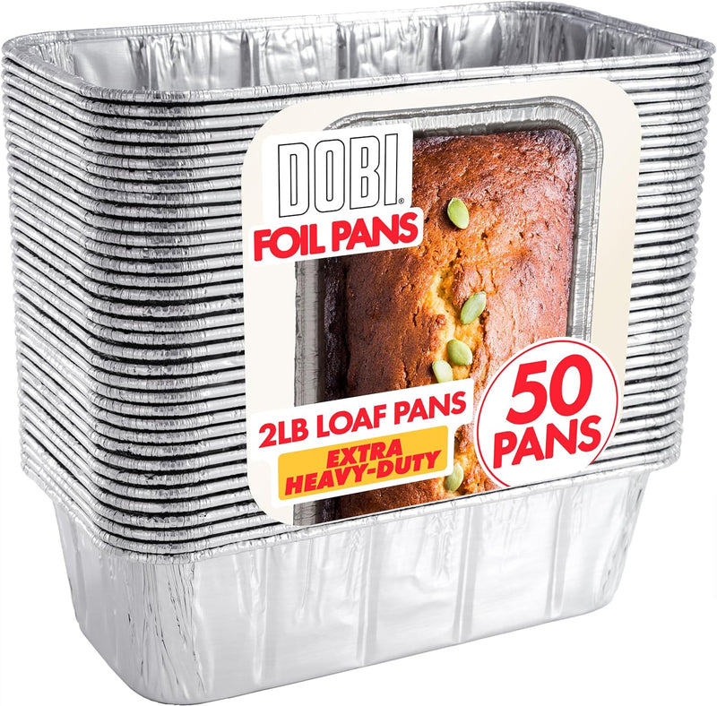 DOBI Loaf Pans 30 Pack - Disposable Aluminum Foil Bread Baking Tins - 85 x 45 x 25 Pack of 30