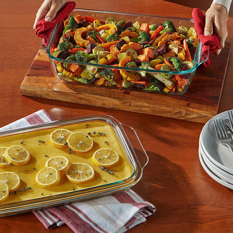 Pyrex 2-in-1 Glass Baking Dish with Lid - Extra Large 52-Qt 9x13 for Casserole  Lasagna