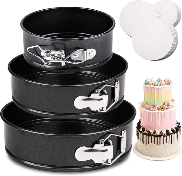9 Nonstick Springform Cake Pan with 30 Parchment Paper Liners Leakproof Design