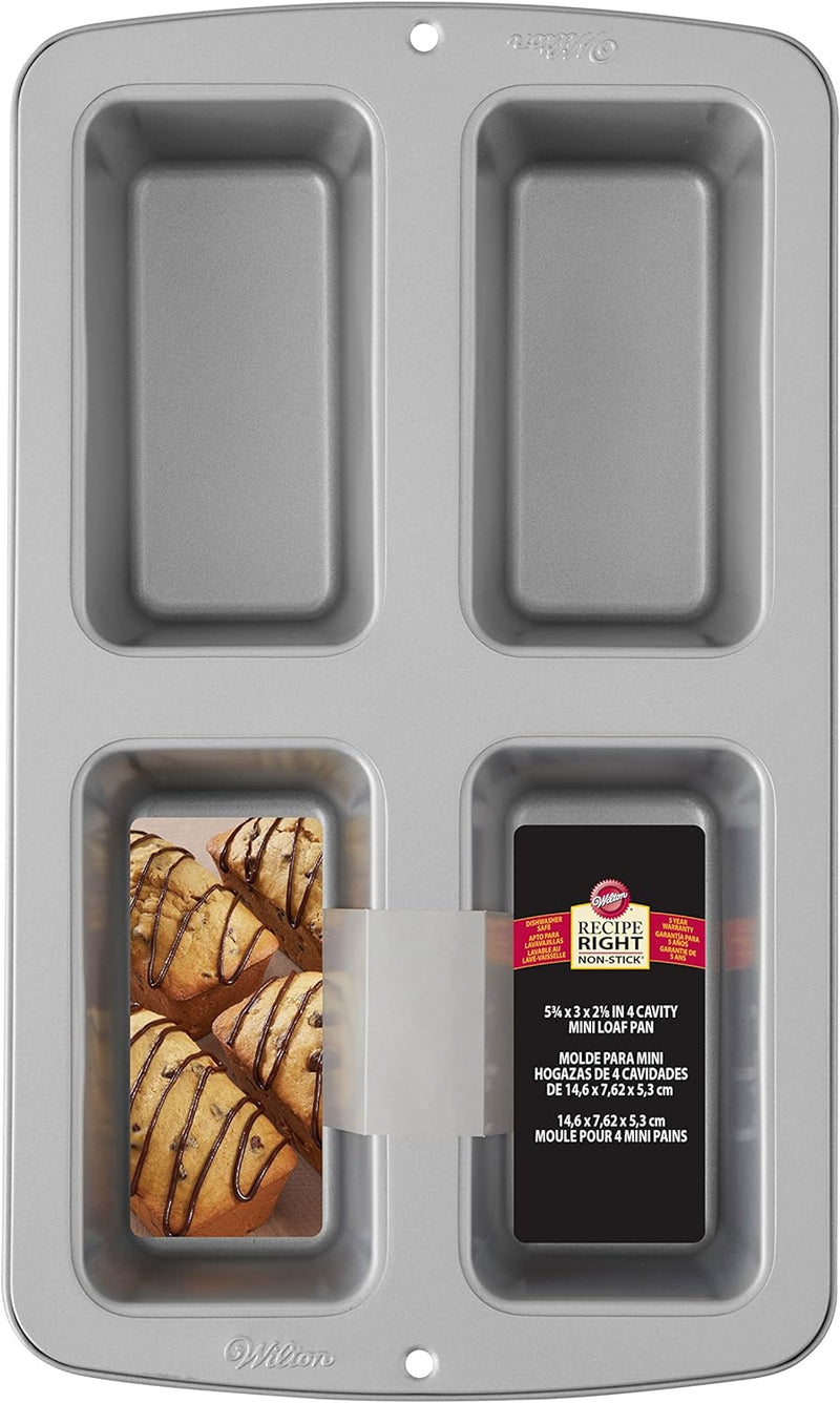 Non-Stick Mini Loaf Pan - 8-Cavity 152 IN x 95 IN x 16 IN Gray by Wilton