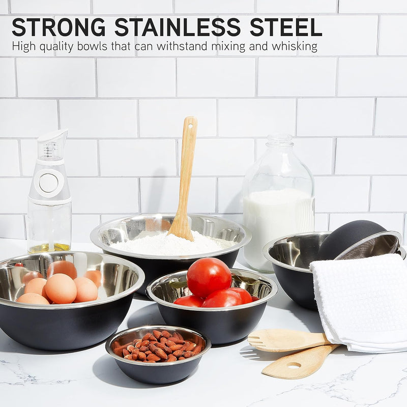 Stainless Steel Mixing Bowls - 6 Piece Set by COOK WITH COLOR