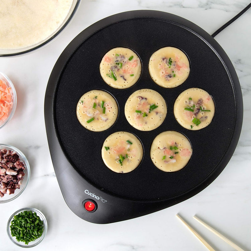 Electric Ebelskiver Maker with Non-stick Coating - Danish Pancake Takoyaki and Cake Pop Baker for Festive Desserts and Gifts