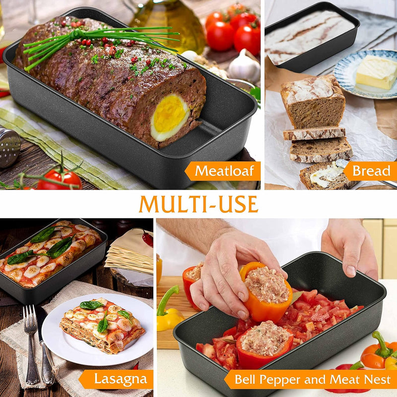 TeamFar Loaf Pans - Set of 2 Stainless Steel Baking Pans for Bread and Meatloaf - Oven  Dishwasher Safe