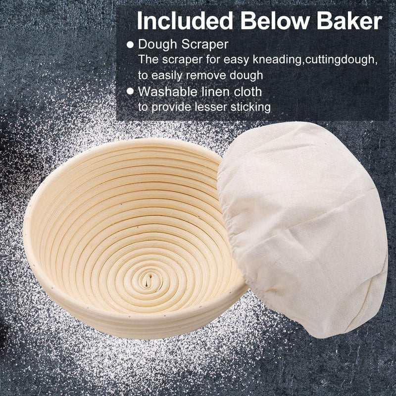 Banneton Proofing Basket Set - Sourdough Bread Baking Kit