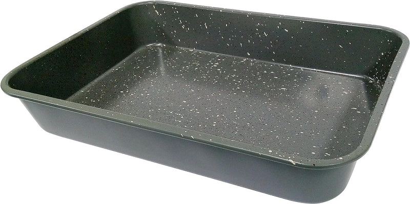 CasaWare Ceramic Coated LasagnaRoaster Pan - Extra Large NonStick 18x12x3 Silver Granite