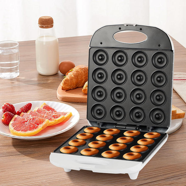 Portable Double-Sided Mini Donut and Pancake Maker - Non-Stick 16 Hole Machine for Children and Family Travel