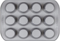 Farberware Nonstick Bakeware 12-Cup Muffin Tin / Nonstick 12-Cup Cupcake Tin - 12 Cup, Gray
