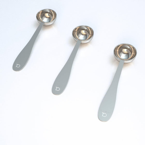 Apace Living Tea Scoop (Set of 3) - Stainless Steel Measuring Spoons for Loose Leaf Tea, Coffee and More (M, Silver)