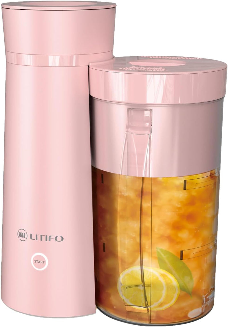 LITIFO Iced Tea Maker and Iced Coffee Maker Brewing System with 2-quart Pitcher, Perfect For Fruit Infused Tea, Lemonade, Flavored Water (Light Green)