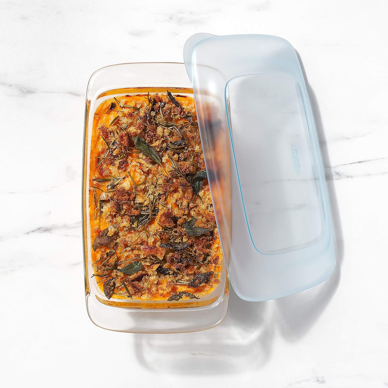 OXO Good Grips Glass 1.6 Qt Loaf Baking Dish with Lid