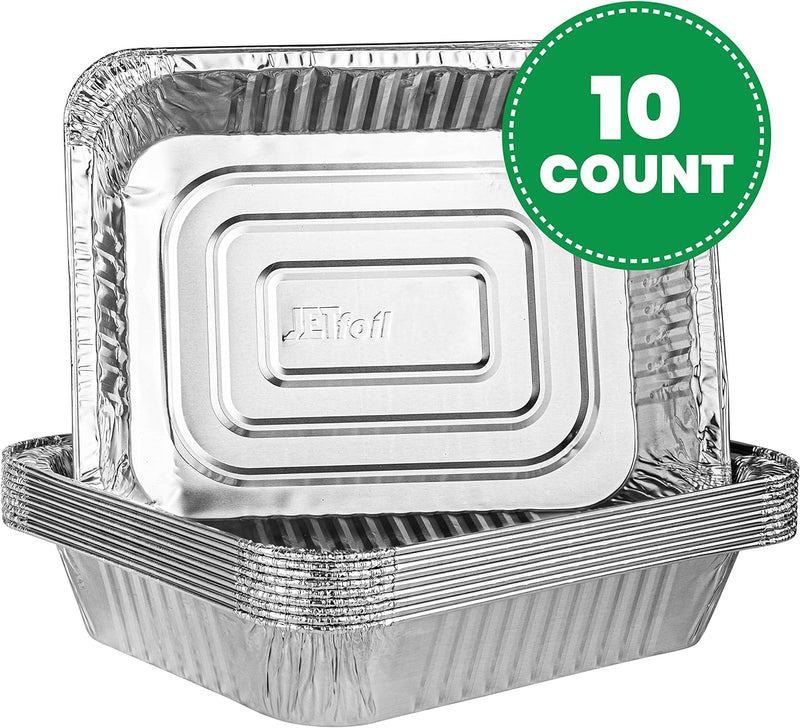 Disposable Aluminum Foil Pans - Pack of 10 for Baking and Cooking