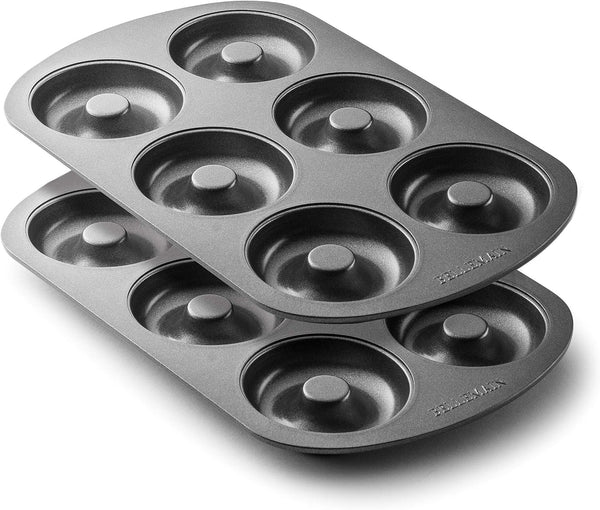 Bellemain Nonstick Donut Pan with 6 Molds and 2 Trays - Perfect for Baking Bagels and Cake Donuts