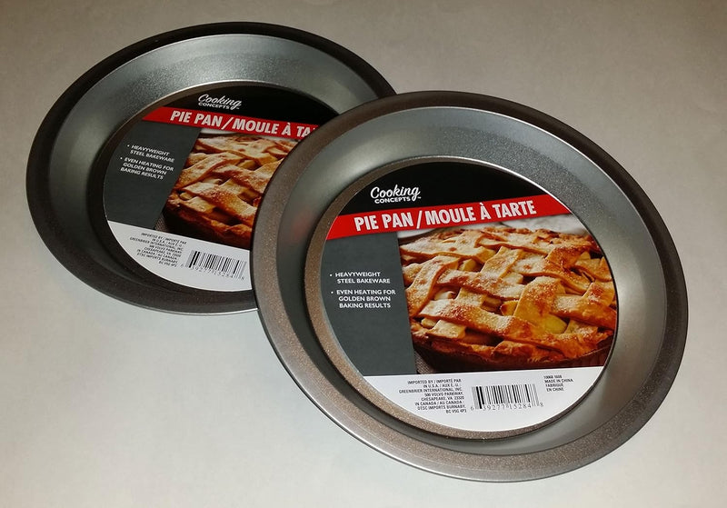 Heavyweight Non-Stick Pie Pan Set - Two 9 Inch Pans - Even Heating - Standard Version