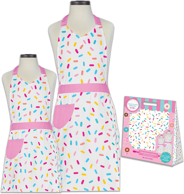 Mother and Daughter Sprinkles Apron Set - Handstand Kitchen 100 Cotton
