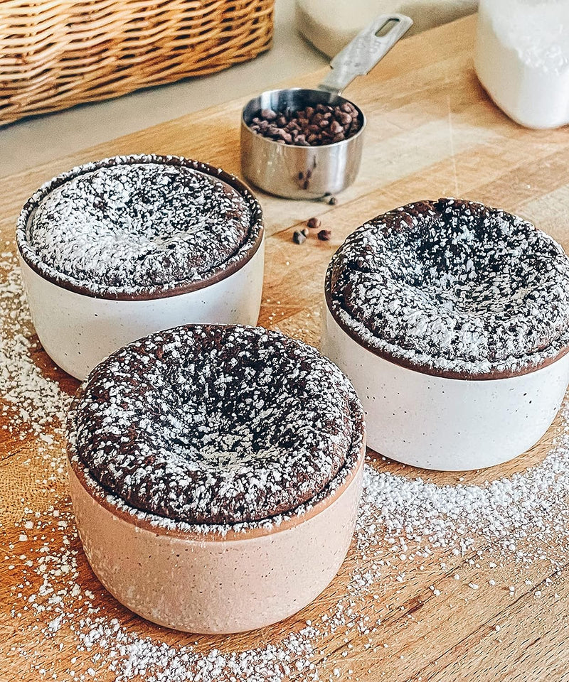 Set of 6 Mora Ceramic Ramekins - 8oz Oven Safe Baking DishesCups for Desserts and Dips - Assorted Neutrals