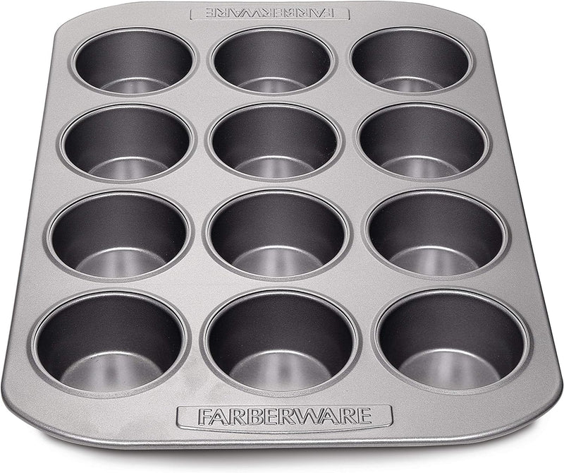 Farberware Nonstick 12-Cup Muffin TinCupcake Tin - Gray