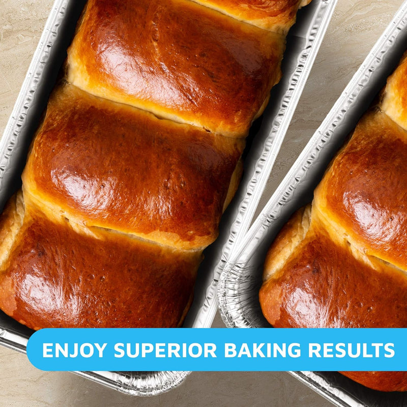 Aluminum Disposable Loaf Pans - Foil Bread Containers for Baking and Takeout - 50-Pack Bulk Pack