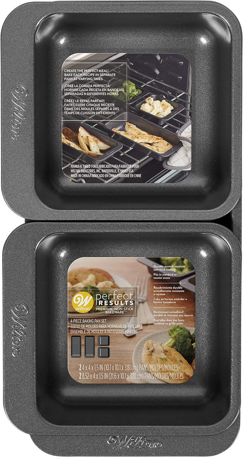 Wilton Non-Stick Baking Pan Set - 4-Piece Square and Oblong