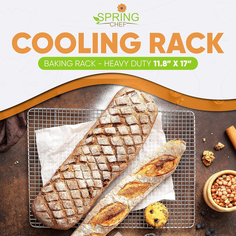 Spring Chef Cooling and Baking Rack - Heavy Duty Stainless Steel 10x15 inches