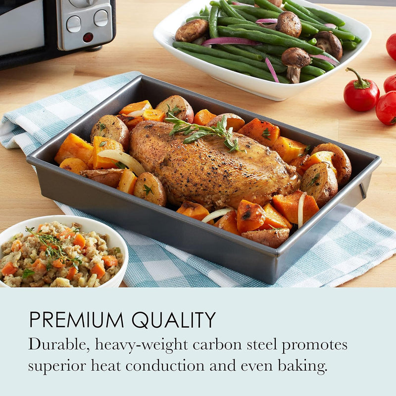 Chicago Metallic Petite Roast Pan with Rack - Grey 10x7