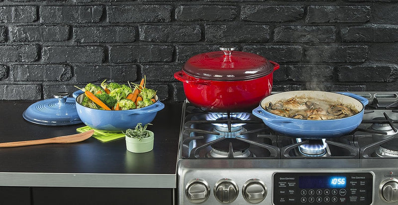 Lodge 36 Quart Enameled Cast Iron Casserole - Caribbean Blue