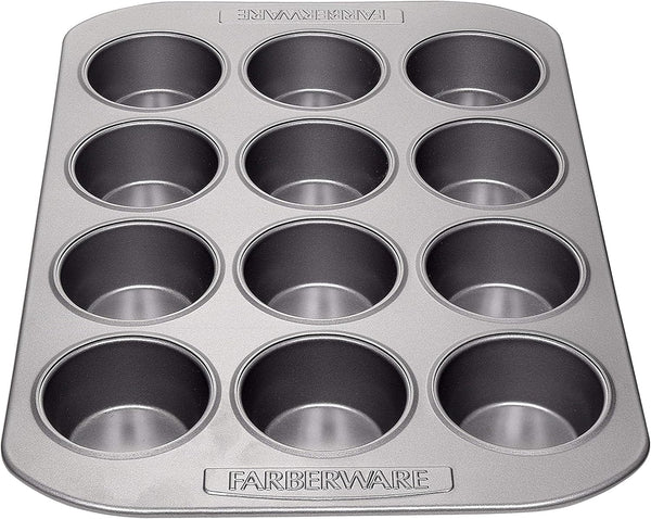 Farberware Nonstick 12-Cup Muffin TinCupcake Tin - Gray