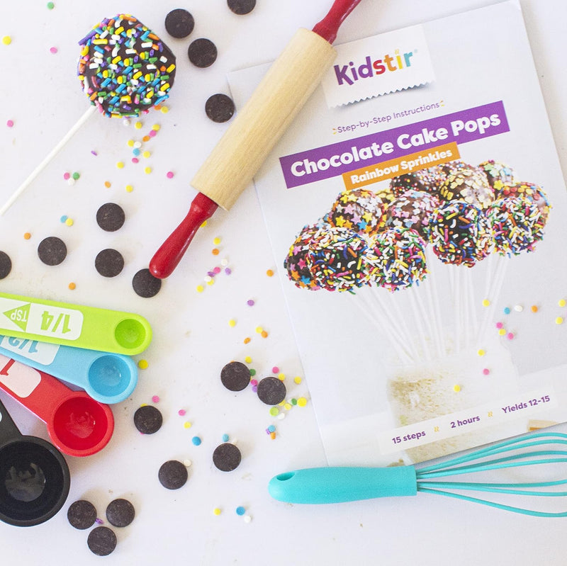 KIDSTIR Kids Baking Set - Cake Pop DIY Kit for Ages 6-12 - Vanilla Flavor