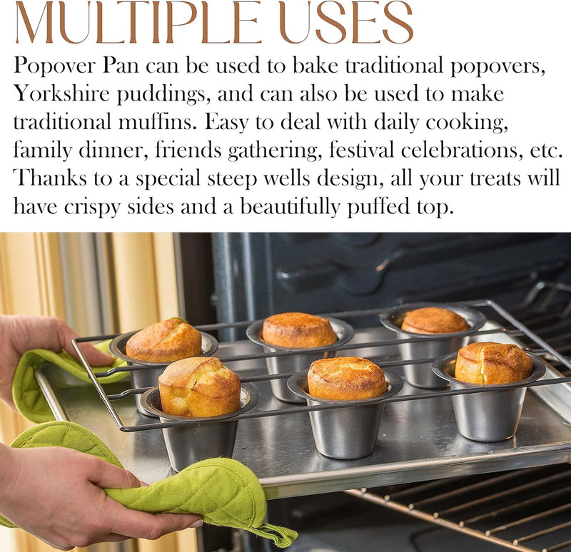 Epica Nonstick Popover Pan - Perfect for Yorkshire Puddings Frittatas Muffins Quiches and More