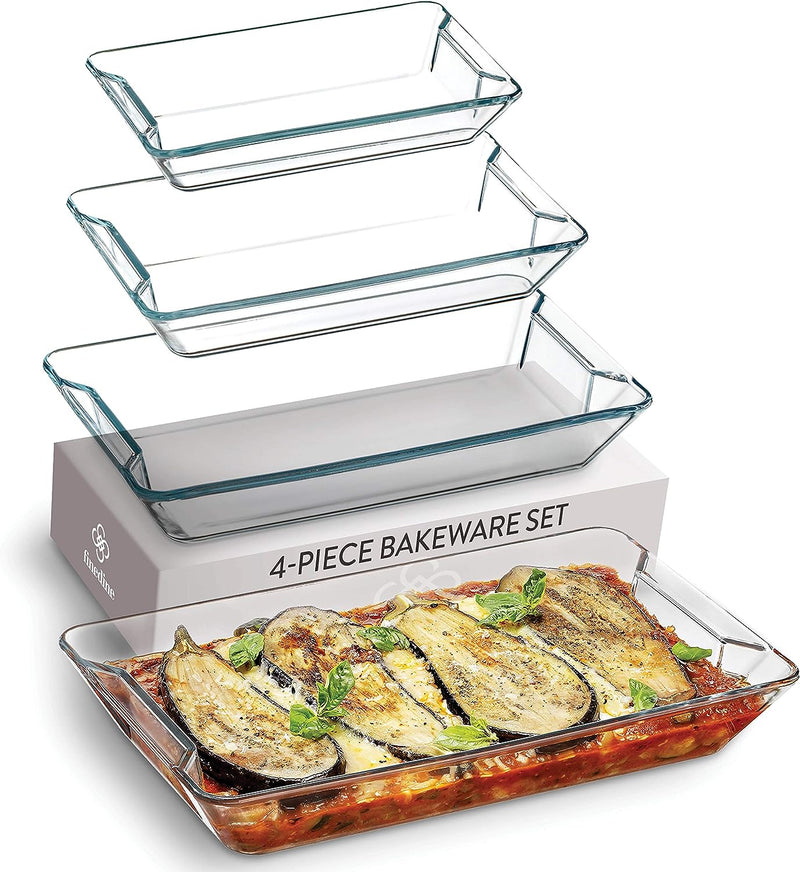 4-Piece Modern Glass Casserole Dish Set