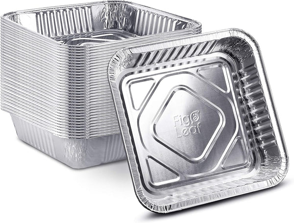 25-Pack Square Baking Cake Pans - Heavy Duty Aluminum Foil - Ideal for Roasting  Cooking